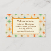 ミッドセンチュリー原子スターバストインテリアデザイナー 名刺 (裏面)