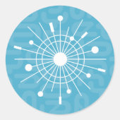 ミッドセンチュリー原子スプートニククリスマススノーフレーク ラウンドシール (正面)