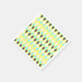 ミッドセンチュリー原子ダイヤモンドが黄色 スタンダードカクテルナプキン (角)