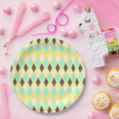 ミッドセンチュリー原子ダイヤモンドが黄色 ペーパープレート (パーティー)