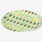 ミッドセンチュリー原子ダイヤモンドが黄色 ペーパープレート (アングル)