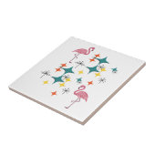 ミッドセンチュリー原子モダンスターバストピンクフラミンゴ タイル (側面)