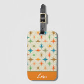 ミッドセンチュリー原子モダンスターバスト名 ラゲッジタグ (正面縦)