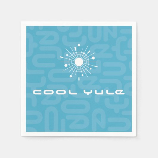 ミッドセンチュリー原子モダンスプートニク雪片モダン スタンダードカクテルナプキン (正面)