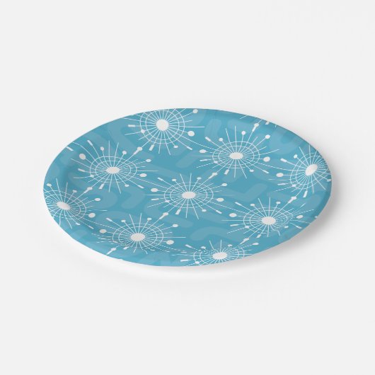 ミッドセンチュリー原子モダンスプートニク雪片モダン ペーパープレート (アングル)