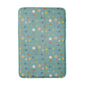 ミッドセンチュリー原子モダンティール(緑がかった色)抽象芸術パターン バスマット (正面縦)