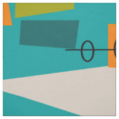 ミッドセンチュリー原子モダンティール（緑がかった色）抽象芸術 ファブリック (見本)