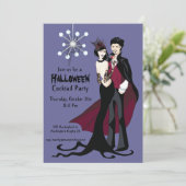 ミッドセンチュリー原子モダンハローウィンパーティ招待状 招待状 (スタンド正面)