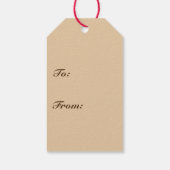 ミッドセンチュリー原子モダンプリント – チョコレートブラウン ギフトタグ (裏面)