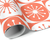 ミッドセンチュリー原子モダンレトロオレン市松模様にジ ラッピングペーパー (ロールコーナー)