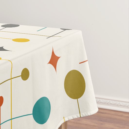 ミッドセンチュリー原子モダン抽象芸術パターン テーブルクロス (インサイチュ)