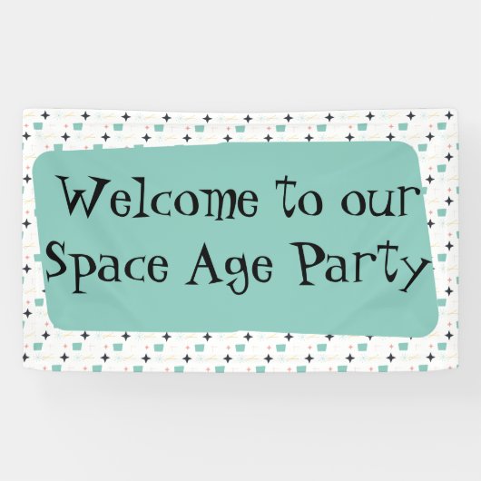 ミッドセンチュリー原子モダン星旗 横断幕 (横)