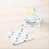 ミッドセンチュリー原子モダン星 スクエアペーパーコースター (インサイチュ)