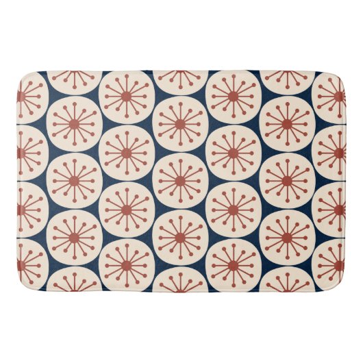 ミッドセンチュリー原子モダン点レトロパターン バスマット (正面)