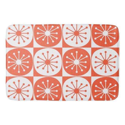 ミッドセンチュリー原子モダン点レトロパターン バスマット (正面)