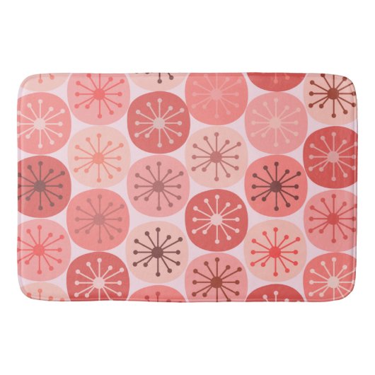 ミッドセンチュリー原子モダン点レトロパターン バスマット (正面)