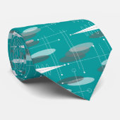 ミッドセンチュリー原子モダン的タイティール（緑がかった色） ネクタイ (ロール)