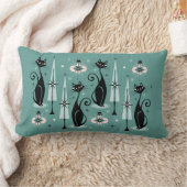 ミッドセンチュリー原子子猫クリスマス ランバークッション (ブランケット)