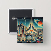 ミッドセンチュリー原子宇宙エイジネバダアート 缶バッジ (正面&裏面)