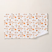 ミッドセンチュリー原子年齢パターン36オレンジ、茶色 バスタオルセット (ハンドタオル)