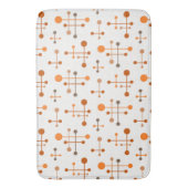 ミッドセンチュリー原子年齢パターン36オレンジ、茶色 バスマット (正面縦)