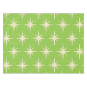 ミッドセンチュリー原子星の緑のパターン テーブルクロス (正面(横))