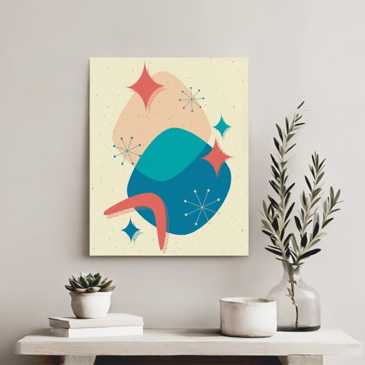 ミッドセンチュリー原子時代抽象芸術 キャンバスプリント