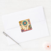 ミッドセンチュリー原子未来的ウサギのマルティーニ スクエアシール (封筒)