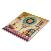 ミッドセンチュリー原子未来的ウサギのマルティーニ タイル (側面)