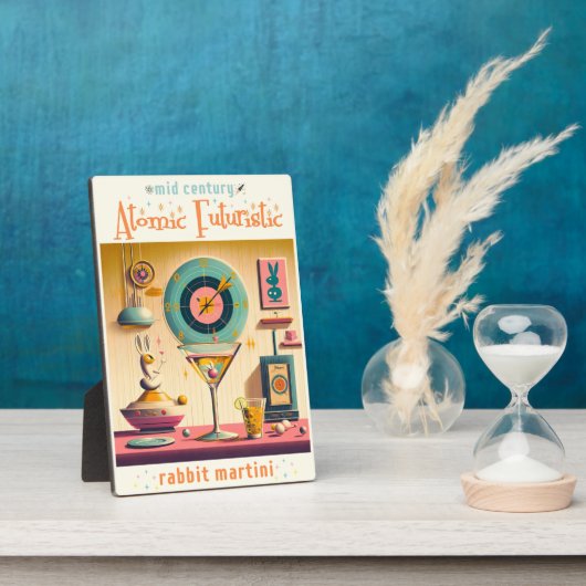 ミッドセンチュリー原子未来的ウサギのマルティーニ フォトプラーク (側面)