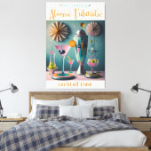 ミッドセンチュリー原子未来的カクテルタイム キャンバスプリント (インサイチュ (寝室))