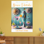 ミッドセンチュリー原子未来的カクテルタイム キャンバスプリント (インサイチュ (リビング))
