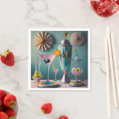 ミッドセンチュリー原子未来的カクテルタイム スタンダードカクテルナプキン (インサイチュ)