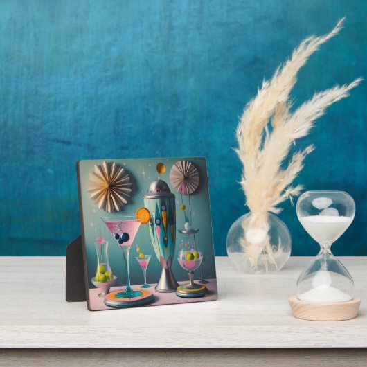 ミッドセンチュリー原子未来的カクテルタイム フォトプラーク (インサイチュ)