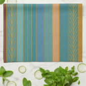 ミッドセンチュリー原子未来的ストライププリント キッチンタオル (折り畳み)