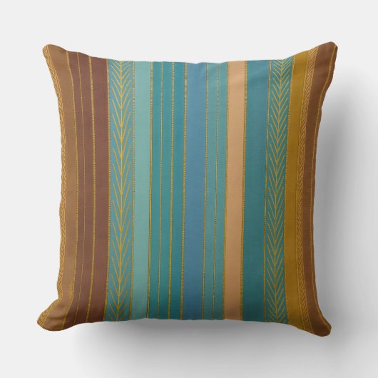 ミッドセンチュリー原子未来的ストライププリント クッション (正面)