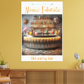 ミッドセンチュリー原子未来的パーティーバー キャンバスプリント (インサイチュ (リビング))