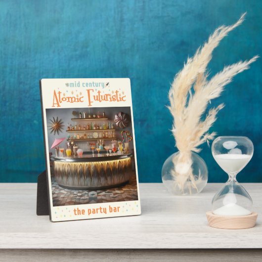 ミッドセンチュリー原子未来的パーティーバー フォトプラーク (側面)