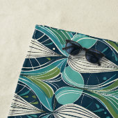 ミッドセンチュリー原子滴青い緑パターン ビーチタオル (インサイチュ)