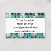 ミッドセンチュリー原子滴青い緑パターン 名刺 (裏面)