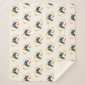 ミッドセンチュリー原子炭オレンジイエロー シェルパブランケット (正面)