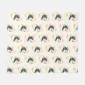 ミッドセンチュリー原子炭オレンジイエロー フリースブランケット (正面(横))