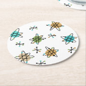 ミッドセンチュリー原子紙コースター ラウンドペーパーコースター (アングル)