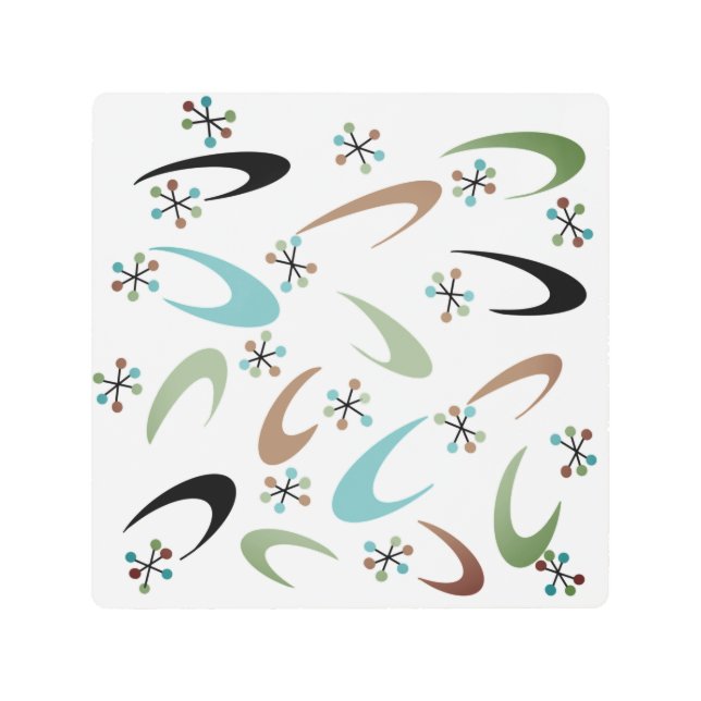 ミッドセンチュリー原子金属ウォールアート メタルプリント (正面)