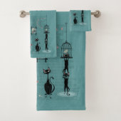 ミッドセンチュリー子猫ファミリーミシュチ©studioxtine バスタオルセット (インサイチュ)