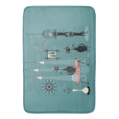 ミッドセンチュリー子猫ファミリーミシュチ©studioxtine バスマット (正面縦)