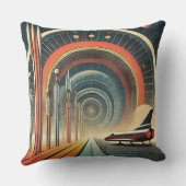 ミッドセンチュリー宇宙エイジアートワームホールポート クッション (裏面)