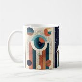 ミッドセンチュリー宇宙エイジアート銀河系ナビゲーション コーヒーマグカップ (左)