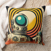 ミッドセンチュリー宇宙時代の宇宙飛行士着陸芸術 クッション (ブランケット)