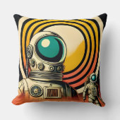 ミッドセンチュリー宇宙時代の宇宙飛行士着陸芸術 クッション (正面)